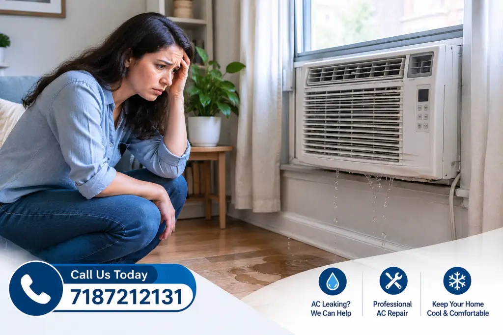 window ac unit leaking water inside
